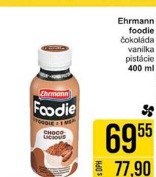 Ehrmann foodie čokoláda vanilka pistácie 400 ml 