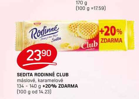 SEDITA RODINNÉ CLUB máslové, karamelové 134 - 140 g 