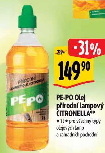 PE-PO Olej přírodní lampový CITRONELLA, 1 l