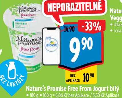 Nature's Promise Free From Jogurt bílý, 180 g