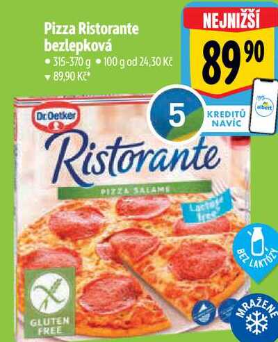 Pizza Ristorante bezlepková, 315-370 g
