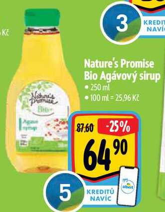 Nature's Promise Bio Agávový sirup, 250 ml 