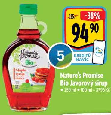 Nature's Promise Bio Javorový sirup, 250 ml