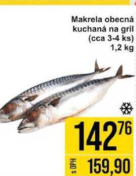 Makrela obecná kuchaná na gril (cca 3-4 ks) 1,2 kg 