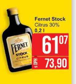 Fernet Stock Citrus 30% 0,2l