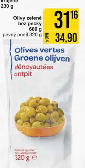 Olivy zelené bez pecky 600 g