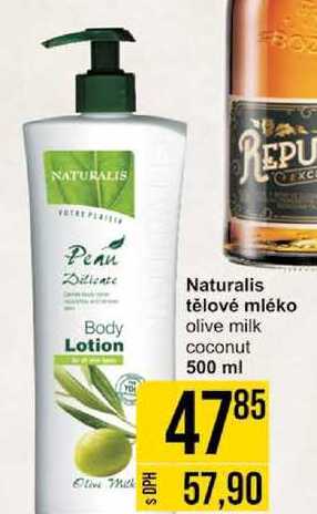 Naturalis tělové mléko olive milk coconut 500 ml