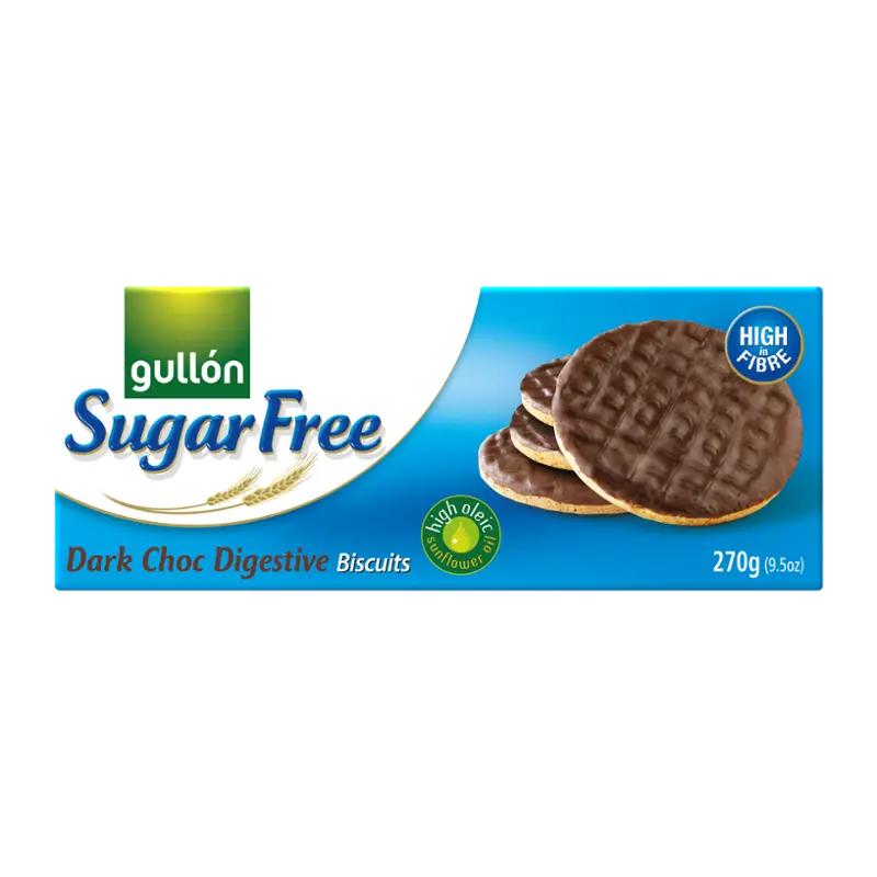 Gullón Digestive hořká čokoláda sušenky bez cukru, 270 g