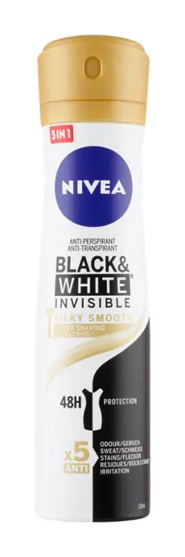 NIVEA Antiperspirant sprej pro ženy Black & White Invisible Silky Smooth, 150 ml