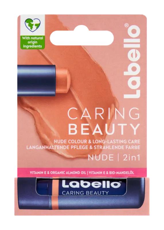 Labello Caring Beauty barevný balzám na rty Nude, 4.8 g