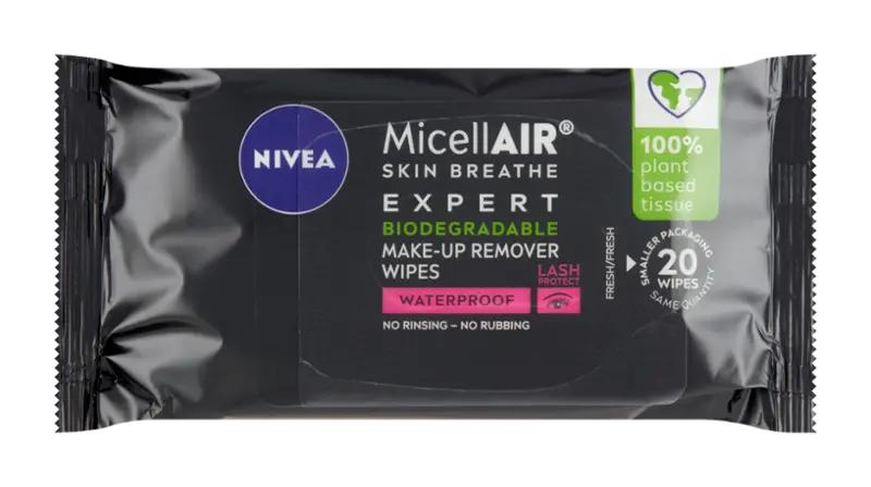 NIVEA Expertní odličovací micelární ubrousky MicellAir Expert Biodegradable, 20 ks