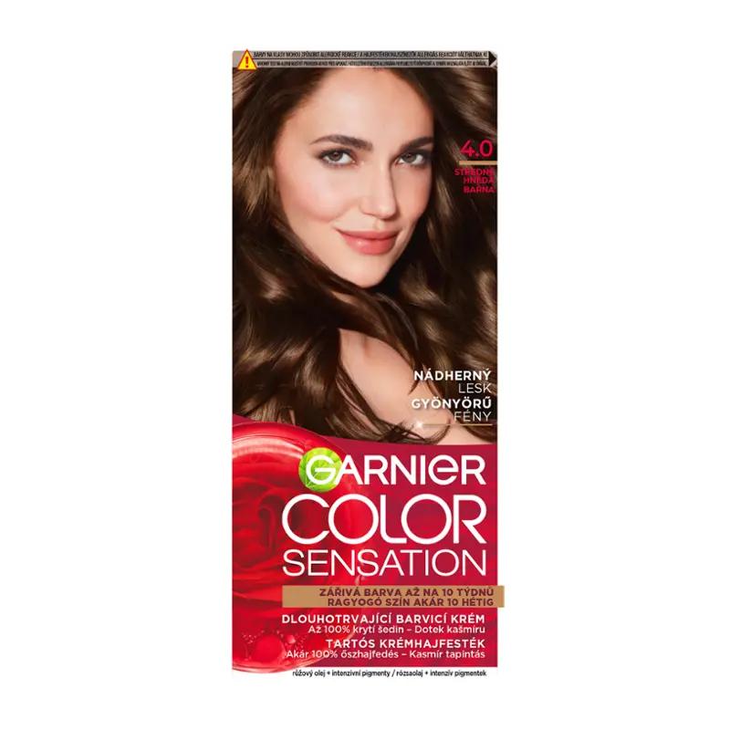 Garnier Barva na vlasy Color Sensation 4 .0 středně hnědá, 1 ks