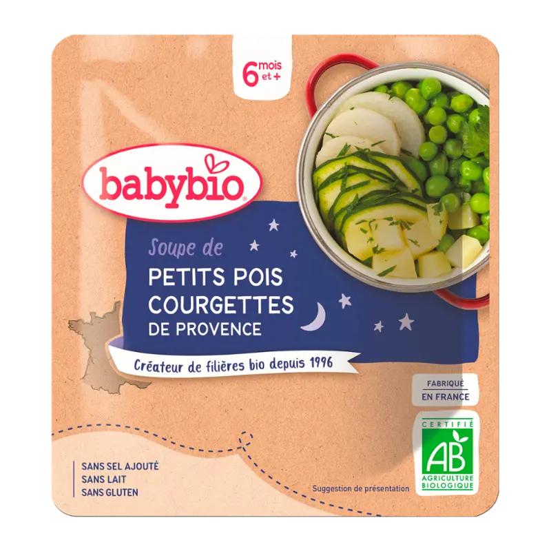 Babybio Bio hrášková polévka s cuketou, 190 g
