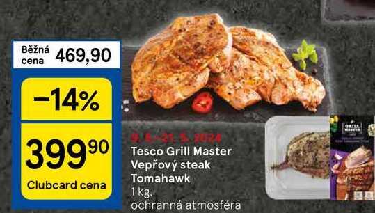 Tesco Grill Master Vepřový steak Tomahawk, 1 kg