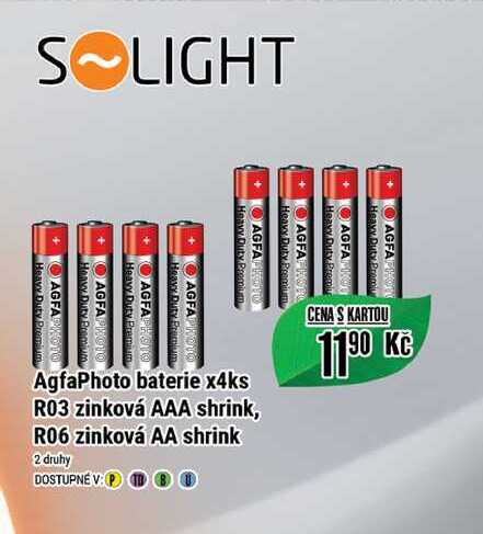 AgfaPhoto baterie x4ks R03 zinková AAA shrink, R06 zinková AA shrink 