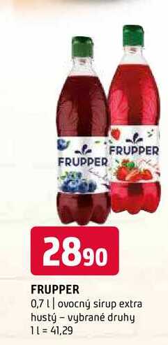 Frupper 0,7l ovocný sirup extra hustý vybrané druhy
