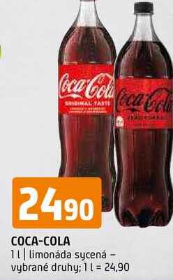 Coca-Cola 1l vybrané druhy 