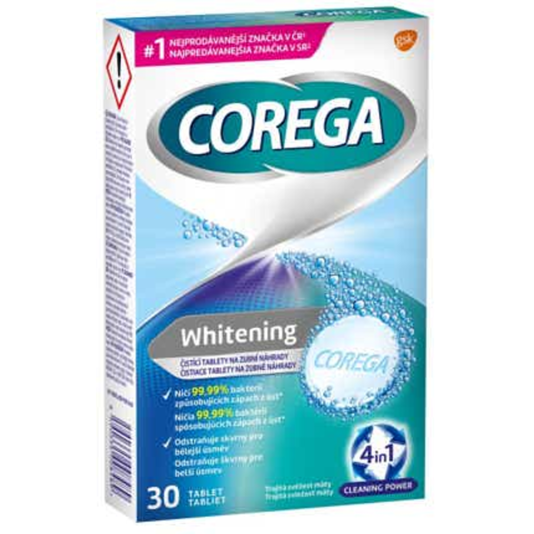 Corega Whitening čisticí tablety na zubní náhrady