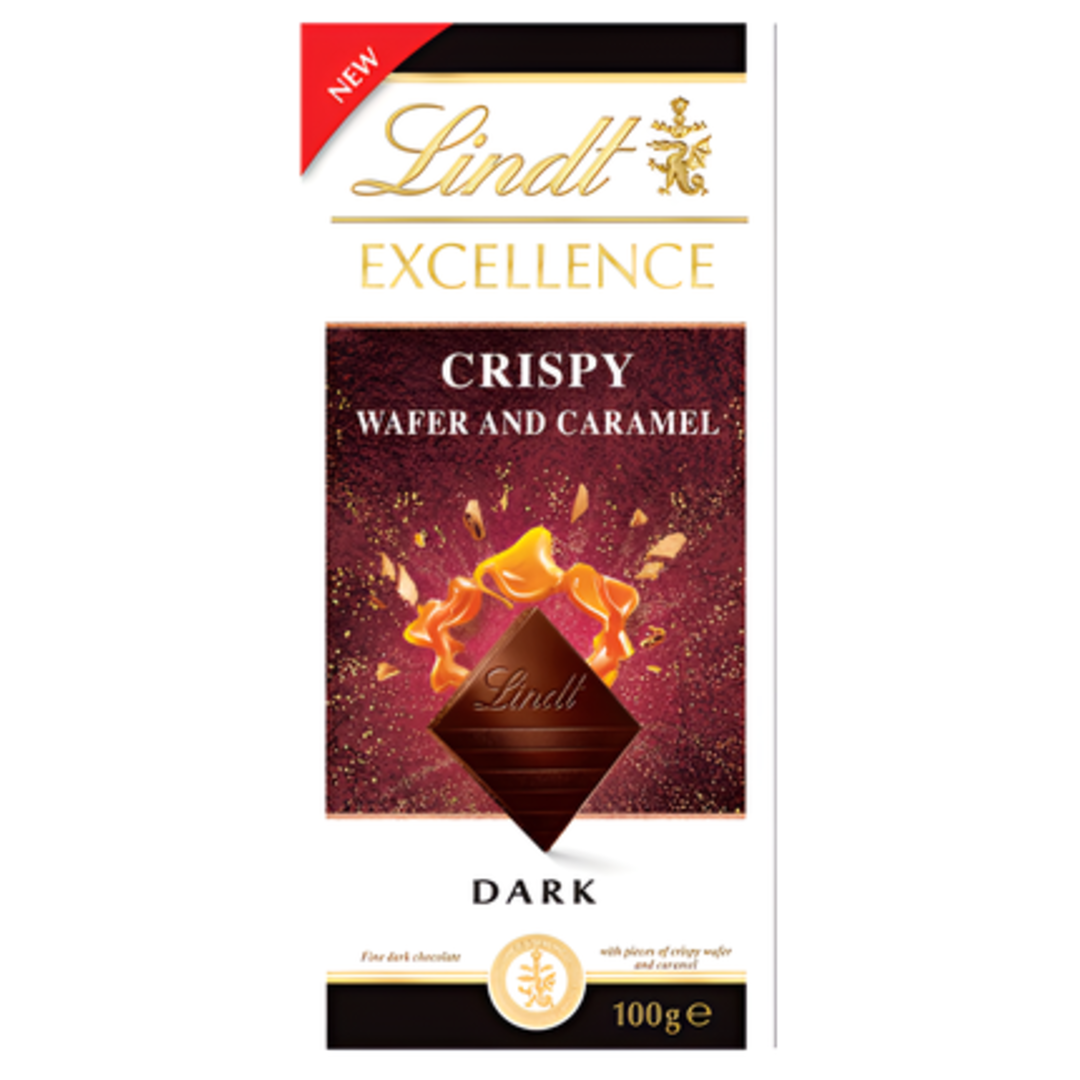 Lindt Excellence Dark Crispy Wafer & Caramel