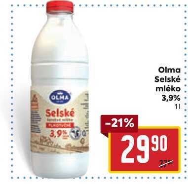 Olma Selské mléko 3,9% 1l