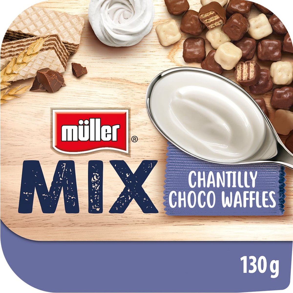 Müller Mix Jogurt Chantilly s čokoládovými oplatkami