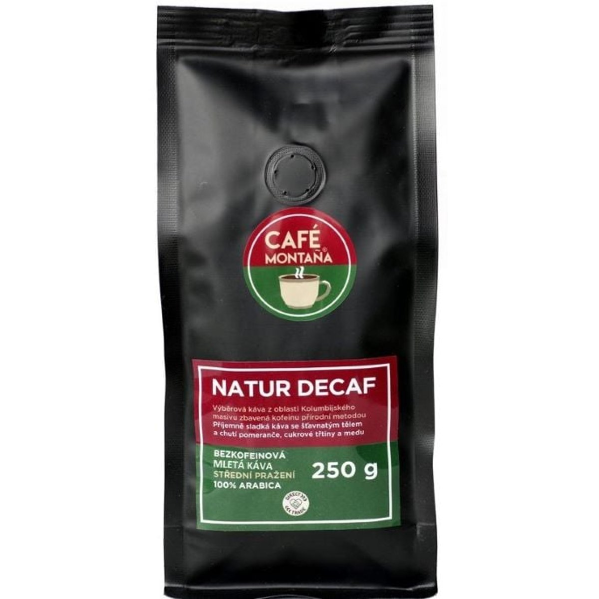 Café Montaña Natur Decaf bezkofeinová mletá káva