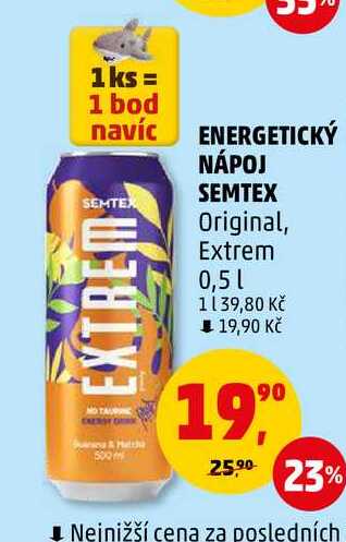 ENERGETICKÝ NÁPOJ SEMTEX Original, Extrem, 0,5 l