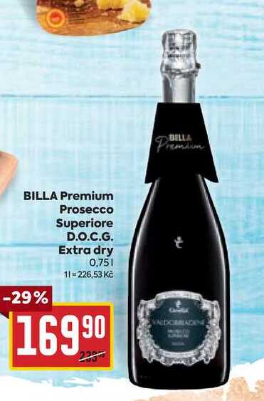 BILLA Premium Prosecco Superiore D.O.C.G. Extra dry 0,75l