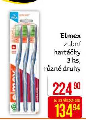 Elmex zubní kartáčky 3 ks, různé druhy 