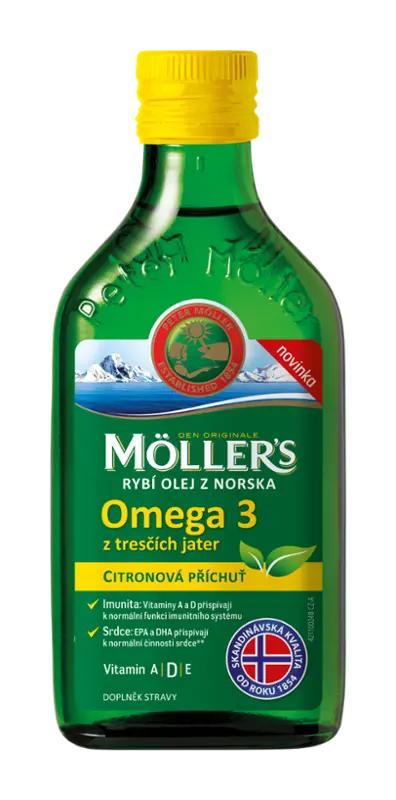Möller's Rybí olej z Norska citronová příchuť, doplněk stravy, 250 ml