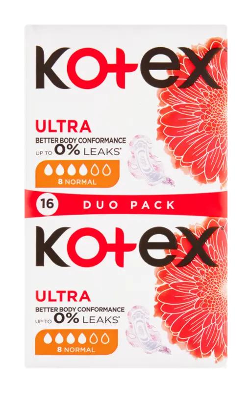 kotex Dámské hygienické vložky Ultra Normal duopack, 16 ks