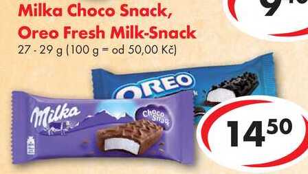 Milka Choco Snack, Oreo Fresh Milk-Snack, 27-29 g 