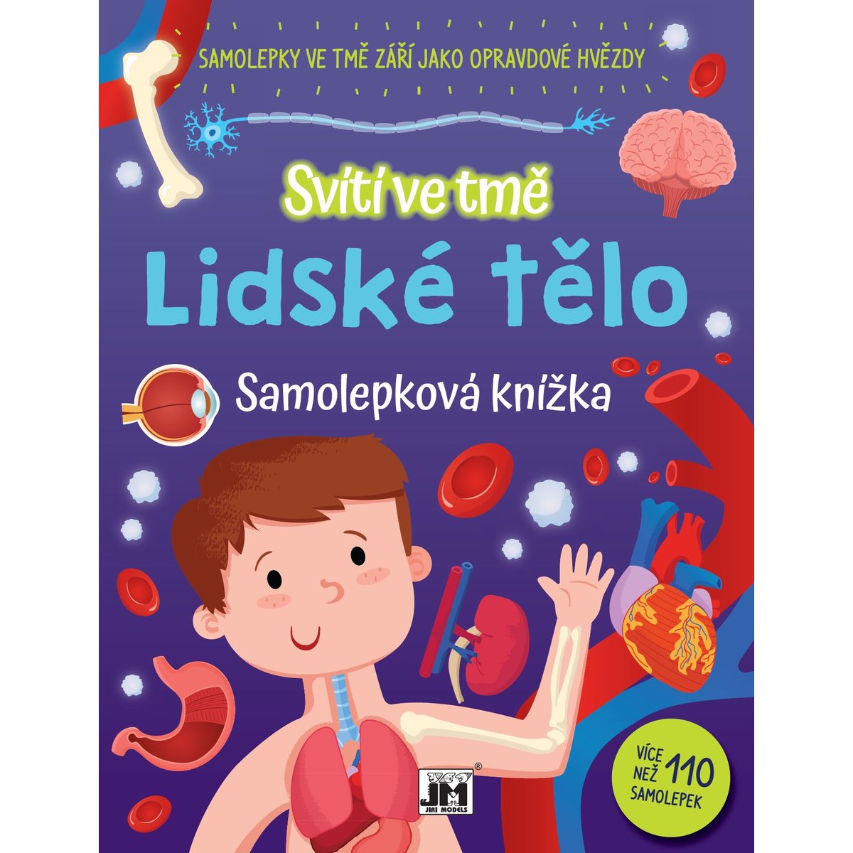 JIRI MODELS Samolepková knížka Svítí ve tmě – Lidské tělo