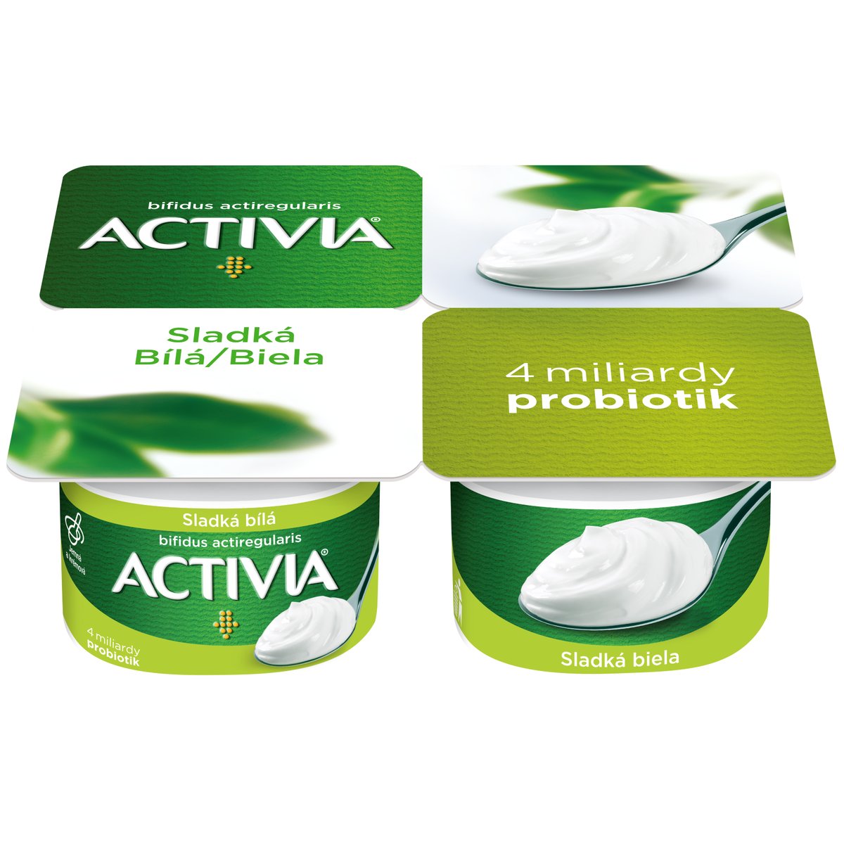 Activia Probiotický jogurt bílý slazený 4×120 g