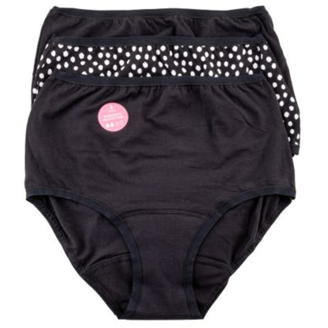 Marks & Spencer Menstruační kalhotky vyššího střihu, středně savé, mix barev s puntíkem, 3 ks, vel. 10