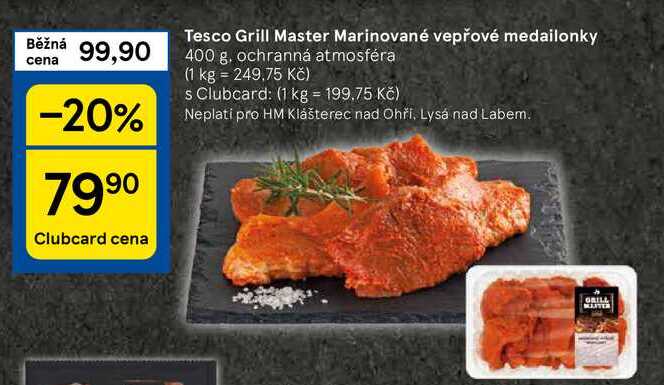 Tesco Grill Master Marinované vepřové medailonky, 400 g