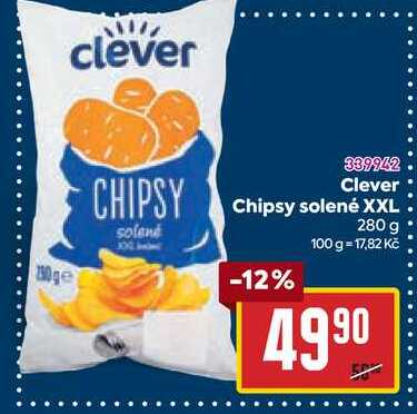 Clever Chipsy solené XXL 280 g