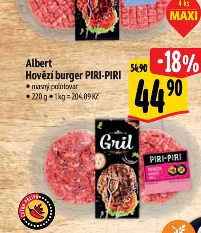   Albert Hovězí burger PIRI-PIRI 220 g