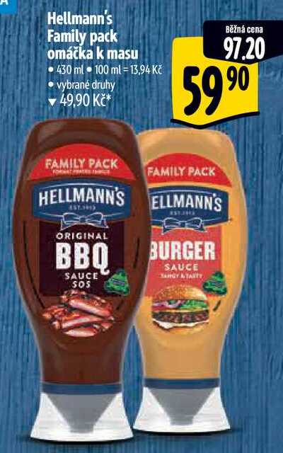 Hellmann's Family pack omáčka k masu, 430 ml