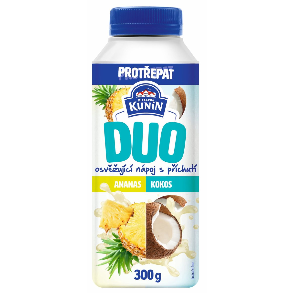 Mlékárna Kunín Duo zakysaný nápoj s příchutí ananas a kokos