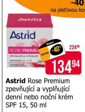 Astrid Rose Premium zpevňující a vyplňující denní nebo noční krém SPF 15, 50 ml 