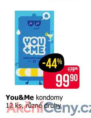 You&Me kondomy 12 ks, různé druhy
