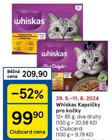 Whiskas Kapsičky pro kočky, 12x 85 g, dva druhy 