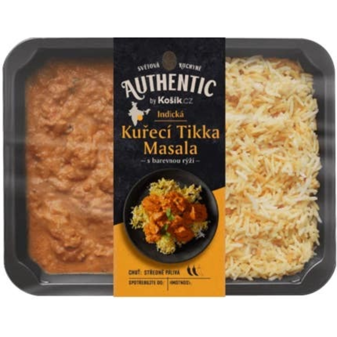 Authentic Kuřecí Tikka Masala s barevnou rýží