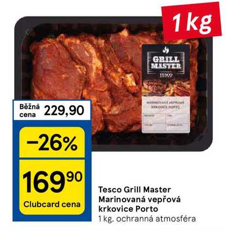 Tesco Grill Master Marinovaná vepřová krkovice Porto, 1 kg