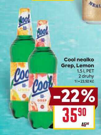 Cool nealko Grep, Lemon 1,51, PET