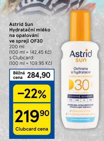 Astrid Sun Hydratační mléko na opalování ve spreji OF30, 200 ml 