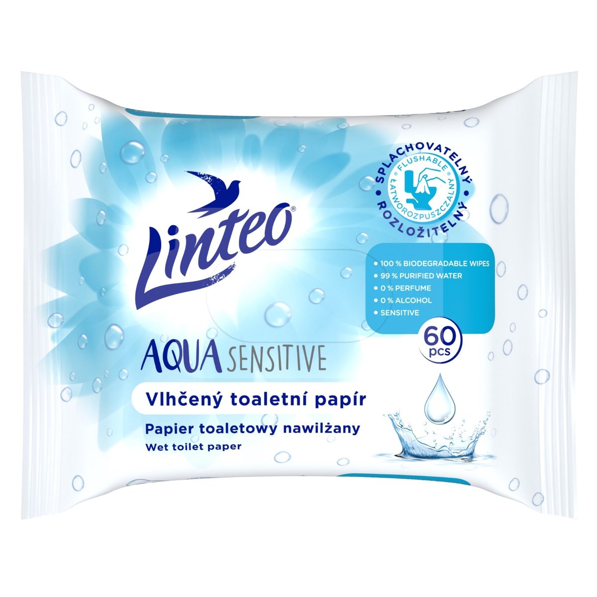 Linteo Vlhčený toaletní papír aqua sensitive