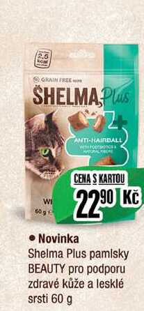 Novinka Shelma Plus pamlsky BEAUTY pro podporu zdravé kůže a lesklé srsti 60 g 