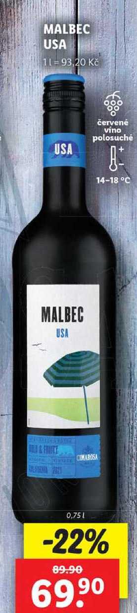 MALBEC USA, 0,75 l